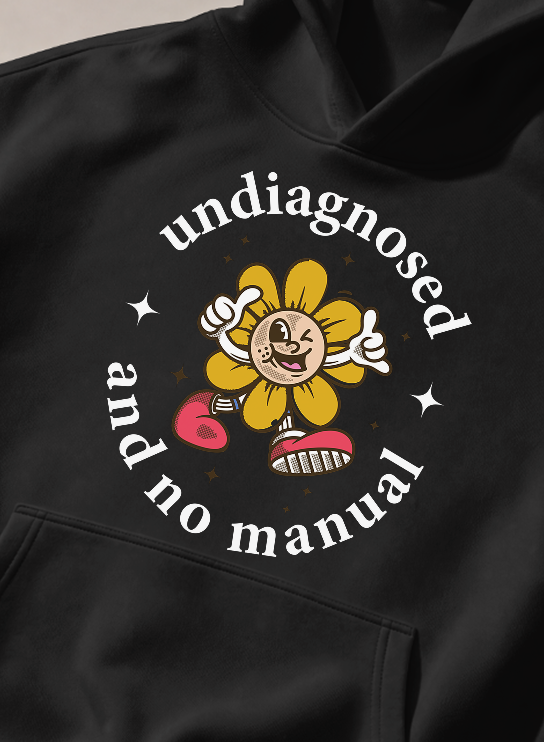 Undiagnosed & No Manual Hoodie 1930s Flower Cartoon