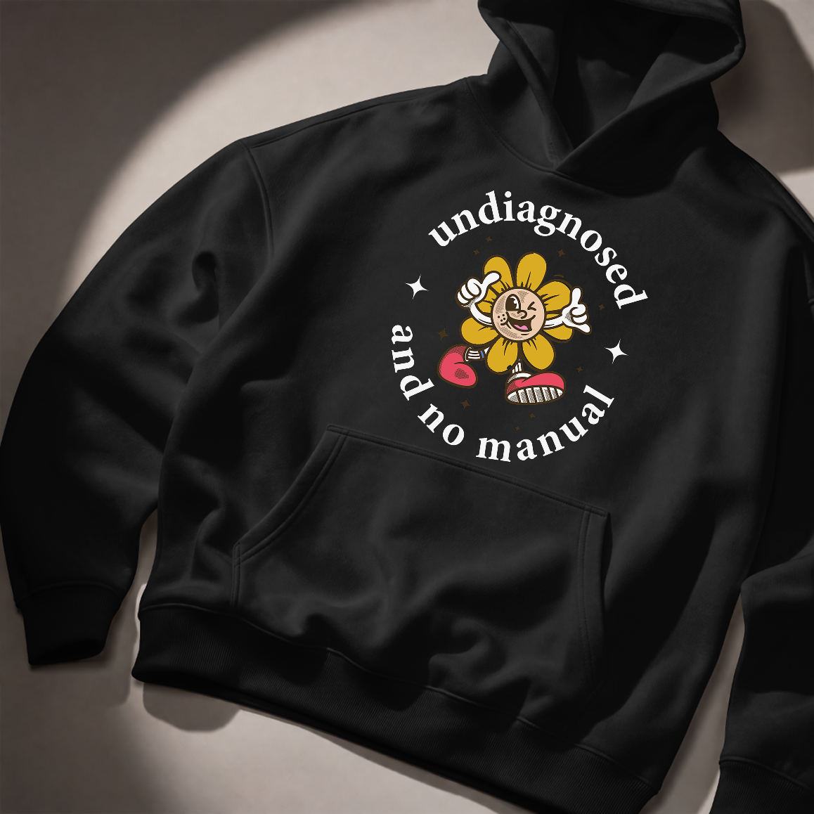 Undiagnosed & No Manual Hoodie 1930s Flower Cartoon